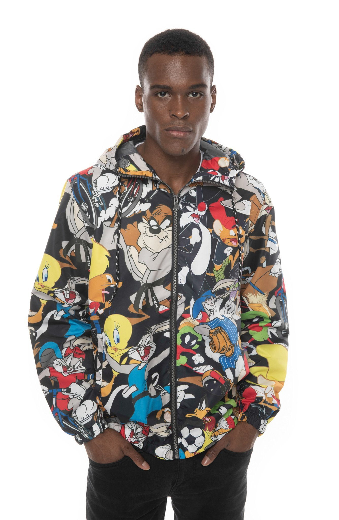 Members Only Official - Mens Looney Tunes Collab Print Windbreaker