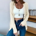 thumbnail image 1 of Cardigan Uni à Boutons, Tricot à Manches Longues, Polo Décontracté Beige G, Cardigan, 1 of 5