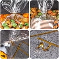 thumbnail image 2 of 50 bolsas de regalo de plástico transparente con lazos, ideales for regalos de fiesta, galletas y productos horneados, 2 of 3