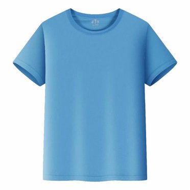 B91xZ Kids Boys Toddler Shirt 2024 Short Sleeve Youth Athletic Shirts Kids Quick Dry Active Shirts,Sky Blue 4-5 Years