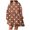 Brown, variant on Fashion Deals 2023 Lindreshi Fall Dresses for Teens with Long Sleeves Women's Winter New Polka Style Dress V-Neck Bubble Sleeve Pleated Dress