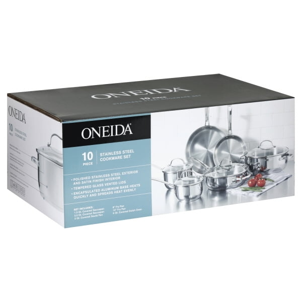 Oneida Cutlery and Kitchen 10 Pc Stainless Steel Cookware Set