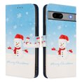 thumbnail image 6 of Phone Case for Google Pixel 7a, Luxury Christmas Pattern Card Slots Cash Pocket Magnetic Clasp Full Body Protection Shockproof Kickstand Wallet Flip Case with Wrist Strap, B, 6 of 6