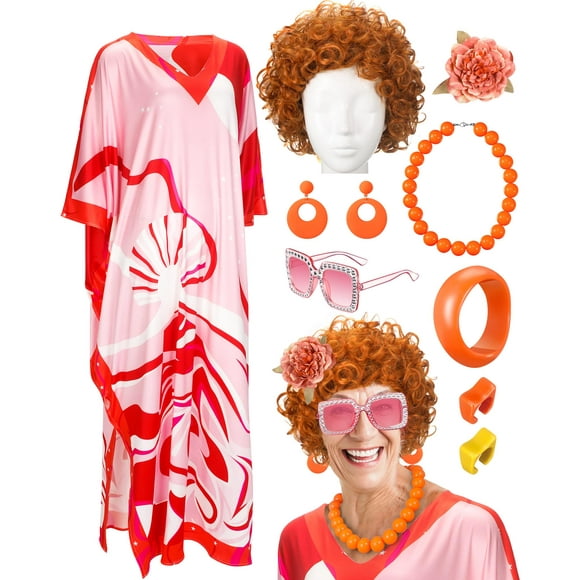 Conjunto de Disfraz Dama de la Casa Velmitten con Vestido Caftán y Accesorios