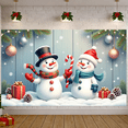 thumbnail image 3 of Festive Snowman Christmas Banner Holiday Decoration Winter Backdrop for Party Celebration Home Decor Photography, 3 of 5