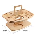 thumbnail image 3 of Estbridge Portable Wine Table with Foldable Picnic Snack Tray for Beach Camping RV Outdoor Concerts Brown, 3 of 9