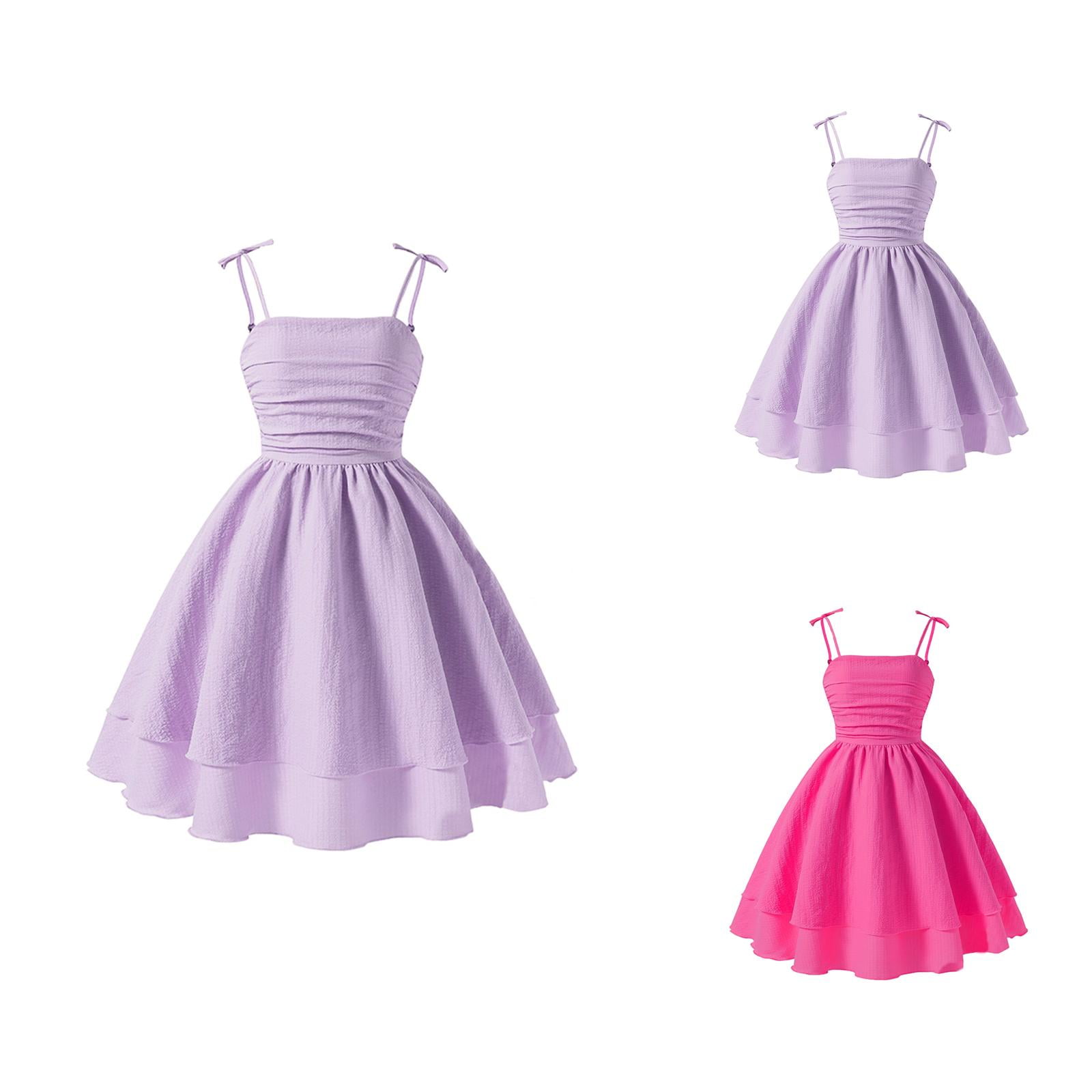 Girls Dresses Formal Dresses for Girls Girls Summer Dress Sleeveless Strappy Casual For Kids Age 8 12 Elastic Comfortable Outdoor Play Outfit