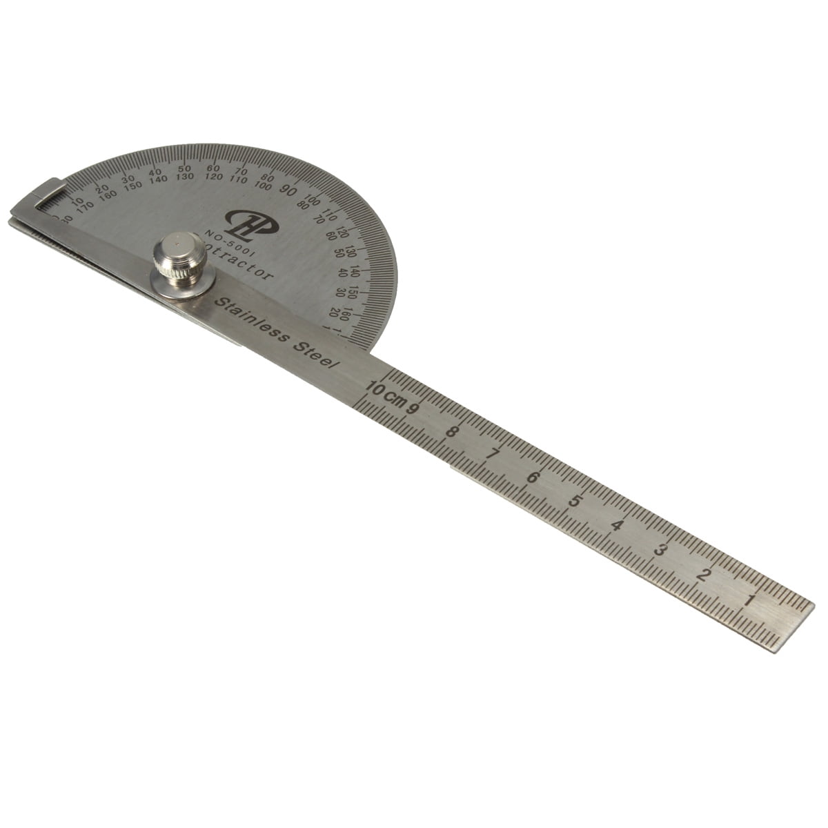 180 Degree Stainless Steel Protractor 100mm Arm Measure Metal Ruler Angle Gauge
