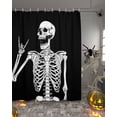thumbnail image 2 of Halloween Funny Skull Skeleton Victory Shower Curtain Set ，Waterproof Fabric Shower Curtains Shower Curtains for Bathroom,Bathroom Decor 72"x84", 2 of 6