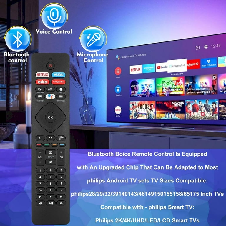 Voice Remote Control for phillips Voice TV Replacement Universal