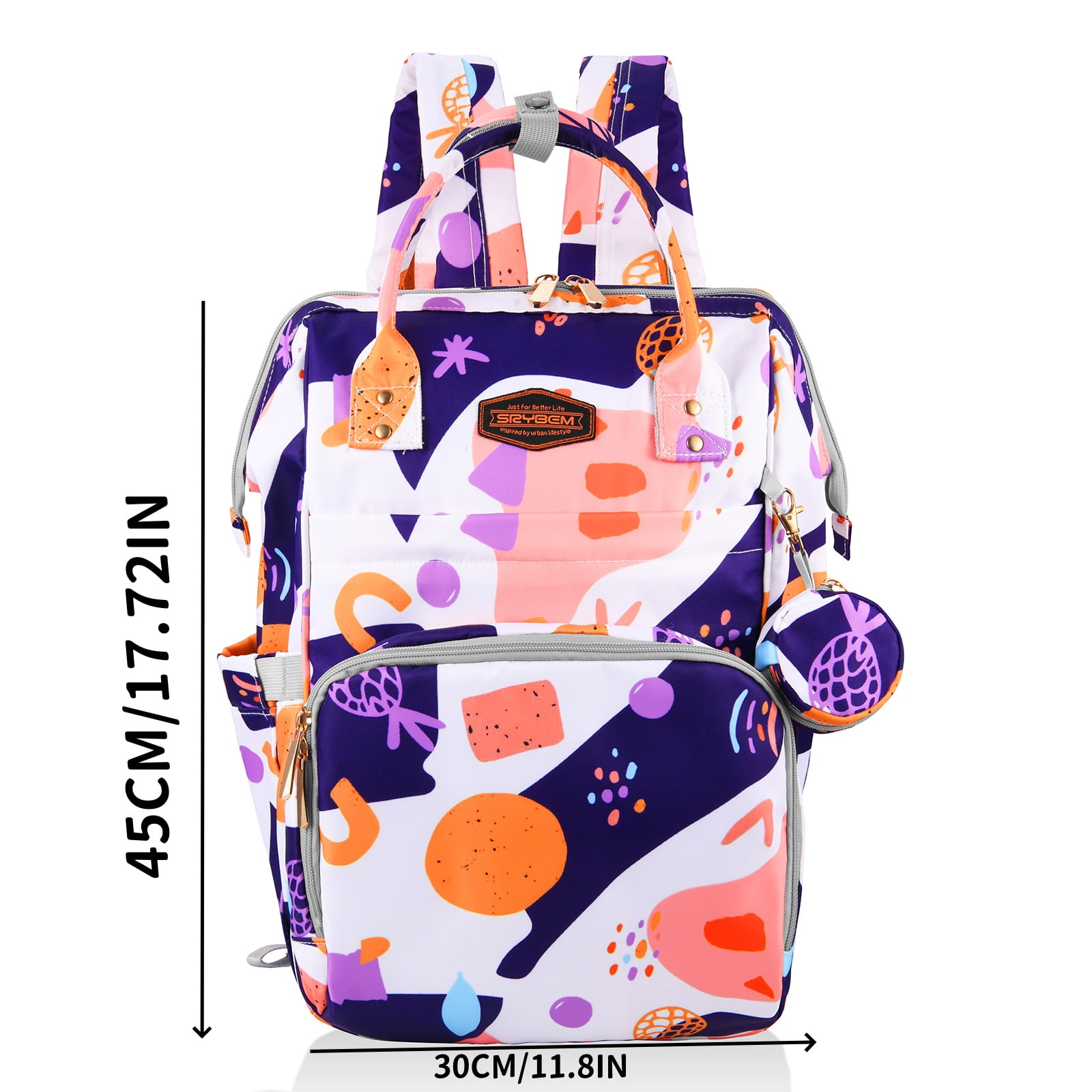 Diaper Bag Backpack, 15.6 Inch Large Waterproof Travel Mom Bag with Portable Changing Pad Baby Bag