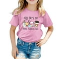 thumbnail image 1 of TZEWGL Cute Shirt For Infnat Solid Color Letter Printed Round Neck Short Sleeved Clothes For Kids size 8-9T, 1 of 4