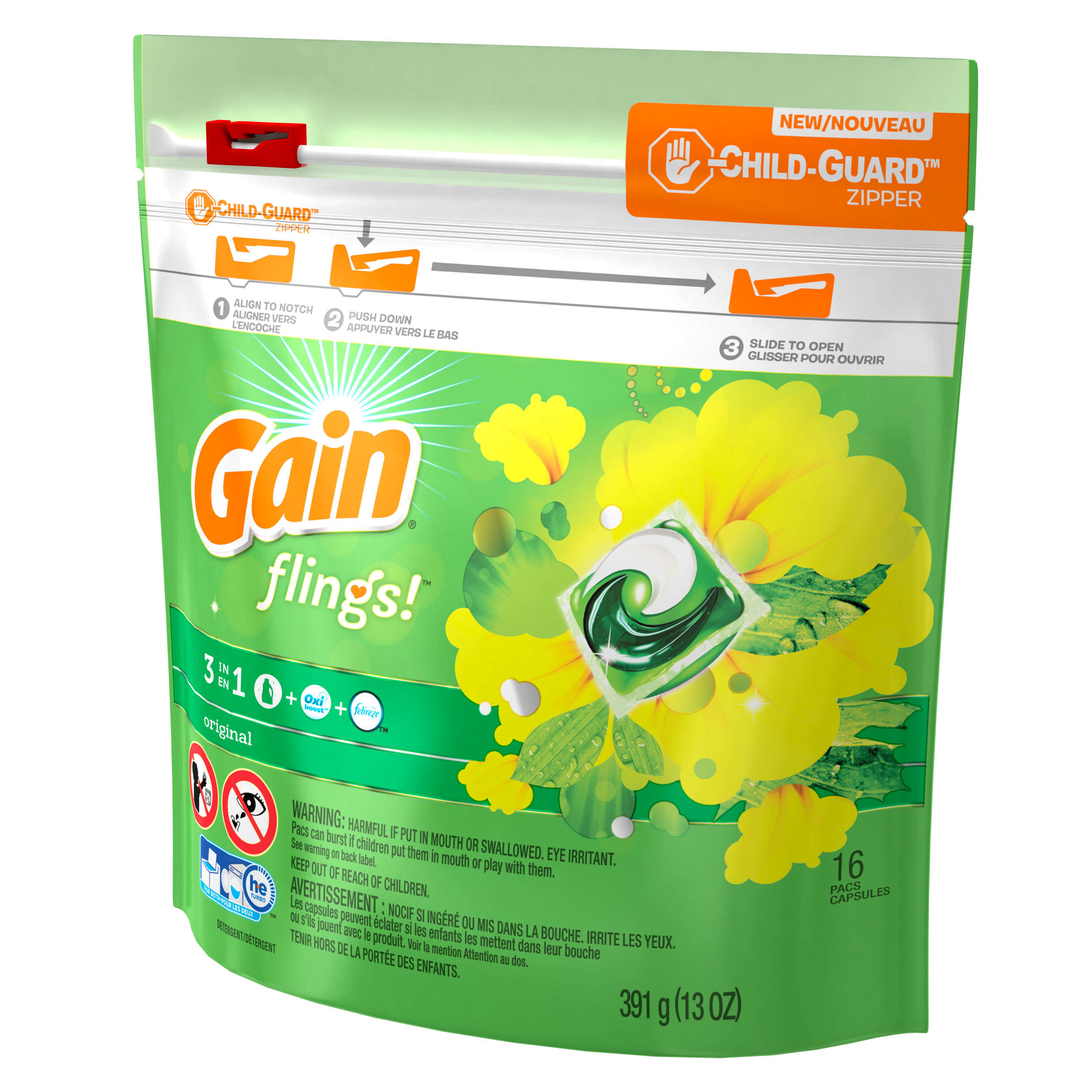 Gain Flings Laundry Detergent Pacs, Original Scent, 16 Count photo 2