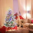thumbnail image 4 of Gymax 4.5 FT Pre-Lit Artificial Christmas Tree Snow Flocked Full Tree w/ 436 Lush Branch Tips, 4 of 10