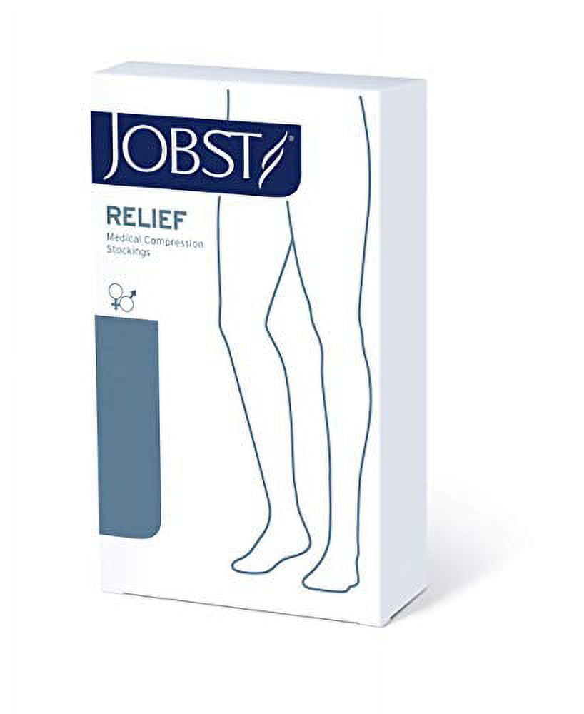JOBST Relief Knee High 20-30 mmHg Compression Socks, Closed Toe, Black, Large Full Calf