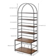 thumbnail image 2 of Large Record Player Stand with Vinyl Storage, 6-Tier Vinyl Record Storage Rack with Turntable Stand, Media Storage Cabinet for Living Room Bedroom Music Corner, Walnut, 2 of 8
