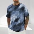 thumbnail image 2 of ZCFZJW Men's Tie Dye T-Shirt Lightweight Oversized Gradient Color Short Sleeve T-Shirt Summer Casual Crew Neck Loose Fit Tee Shirts Navy L, 2 of 5