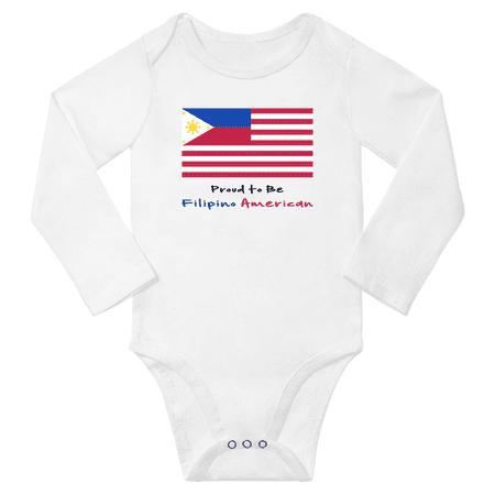 

Proud to be Filipino American Baby Long Slevve Bodysuit Outfits (White 12-18 Months)