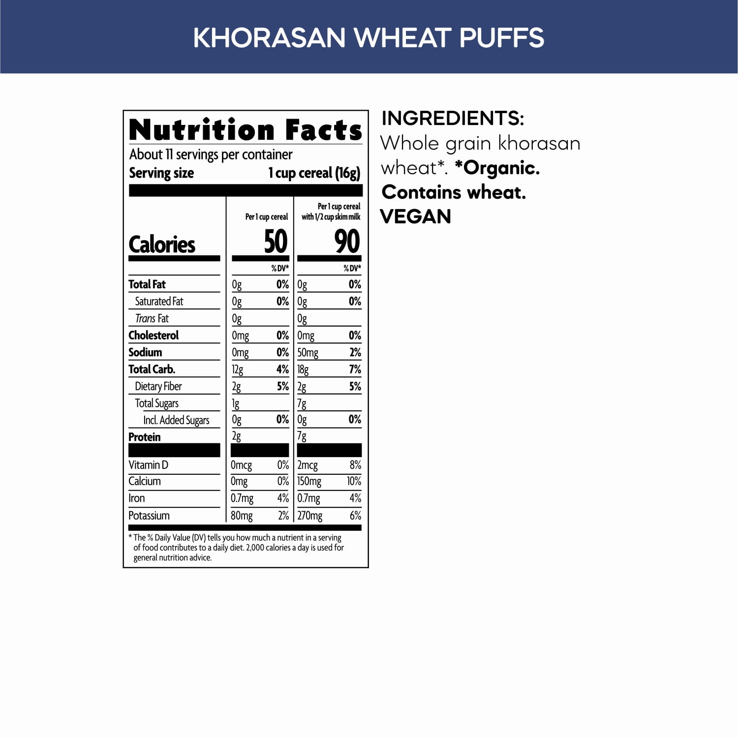 Nature's Path Organic Khorasan Wheat Puffs Breakfast Cereal, 6oz Bag (pack of 12)