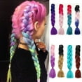 thumbnail image 1 of LELINTA 24 Inches Braiding Hair Synthetic Braiding Hair Extensions Twist Crochet Two Tone Twist Braiding Pony Tail Extensions 95g/1pcs, 1 of 5