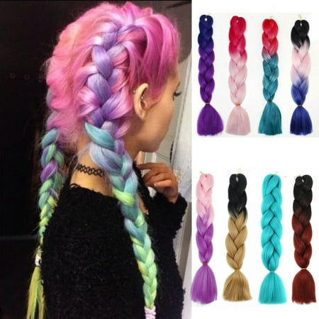 NK Beauty 24 Inches Braiding Hair Synthetic Braiding Hair Extensions Twist Crochet Two Tone Twist Braiding Pony Tail Extensions (Best Freetress Crochet Hair)