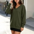 thumbnail image 5 of BUIGTTKLOP Sweatshirts for Women Oversized Long Sleeve Shirts V Neck Side Slit Pullover Cozy Tops Fall Winter Fashion Outfits, 5 of 8
