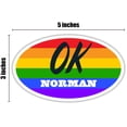 thumbnail image 3 of Norman OK Oklahoma Cleveland County Rainbow Pride Flag 6 Stripes Pride Flag Euro Decal Bumper Sticker 3M Vinyl 3" x 5", 3 of 3