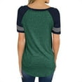 thumbnail image 2 of T-shirts à Manches Courtes pour Femmes Blouse Rayée à Blocs de Couleur Hauts Décontractés, 2 of 2