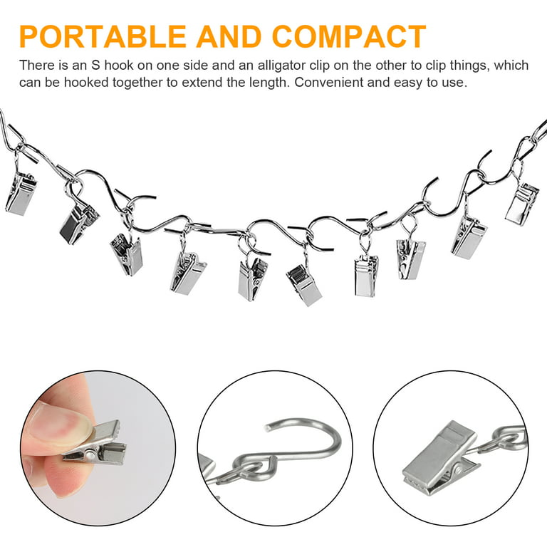 EEEkit 25/50 Pack Outdoor Party Light Hanger, Curtain Clips Hanging Clamp S Hooks  Clips, Stainless Steel Gutter Hangers for Photos String Party Lights  Holders Camping Tent Home Decoration Art Craft 