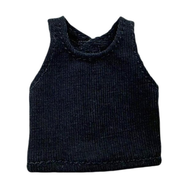Chaleco de punto para muñecas de 1/12. Ideal como regalo de cumpleaños para niños. ¡Crea tus propias muñecas! negro