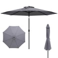 thumbnail image 2 of Costway Parasol de Marché Extérieur Robuste avec Mécanisme d'Inclinaison, Manivelle, 8 Nervures Robustes, Gris, 2 of 10
