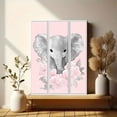 thumbnail image 6 of Cute Elephant with Pink Flowers Canvas Wall Art，Suitable for Nursery，Bedroom，Living Room，Bathroom，Kids Room Decoration., 6 of 8