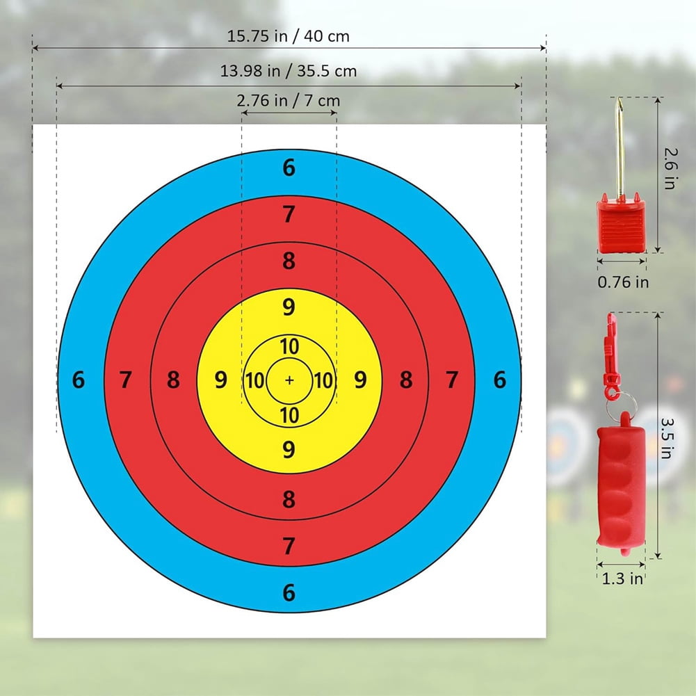 Qtmnekly Archery Targets Paper, 50Pcs Bow and -Targets for Hunting Backyard, Archery Target Practice Accessories 5 Rings