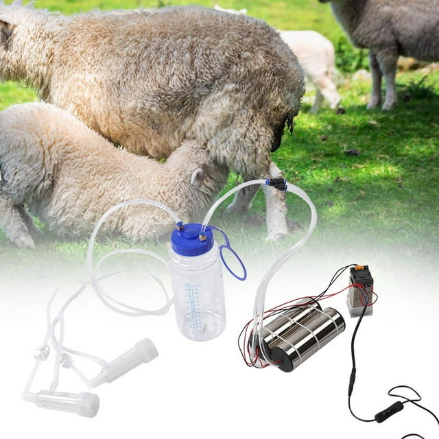 LAFGUR Machine à Traire Portable, 2l Machine à Traire Électrique Portable Type à Impulsion Pompe Manuelle pour Vaches Chèvres Moutons (100-240V)