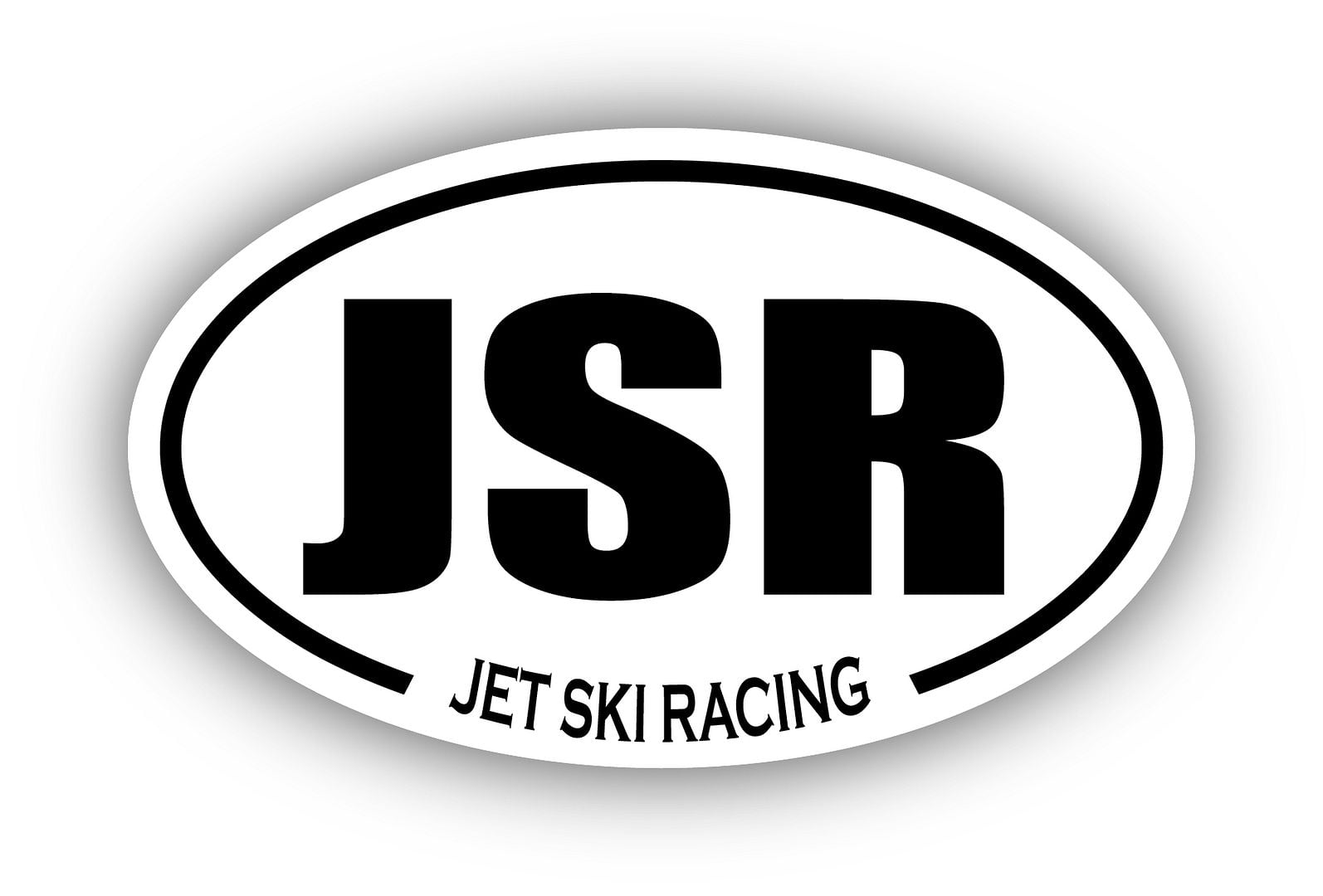 Jet Ski Racing JSR Oval Bumper Sticker 3M Vinyl Decal 3 in x 5 in