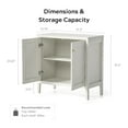 thumbnail image 2 of EYYTHUNG Sideboard Buffet Cabinet Set of 3 with Adjustable Shelves, Farmhouse Credenza Storage Cabinet, Living Dining Room Accent Furniture, Antique White, 2 of 8