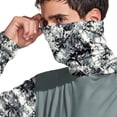 thumbnail image 4 of Sun Protection Hoodie Shirts for Men Spf UV Upf 50+ CamouflageShirts Long Sleeve Fishing Lightweight Cooling Hoodies with Face Cover,Gray 2XL, 4 of 5
