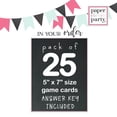 thumbnail image 4 of Christmas Trivia Game Cards Version 1 (25 Pack) Festive Holiday Party Guessing Activity Groups Kids Adults - Red Green Gold Themed Event Supply - 5x7 Size Set - Paper Clever Party, 4 of 7