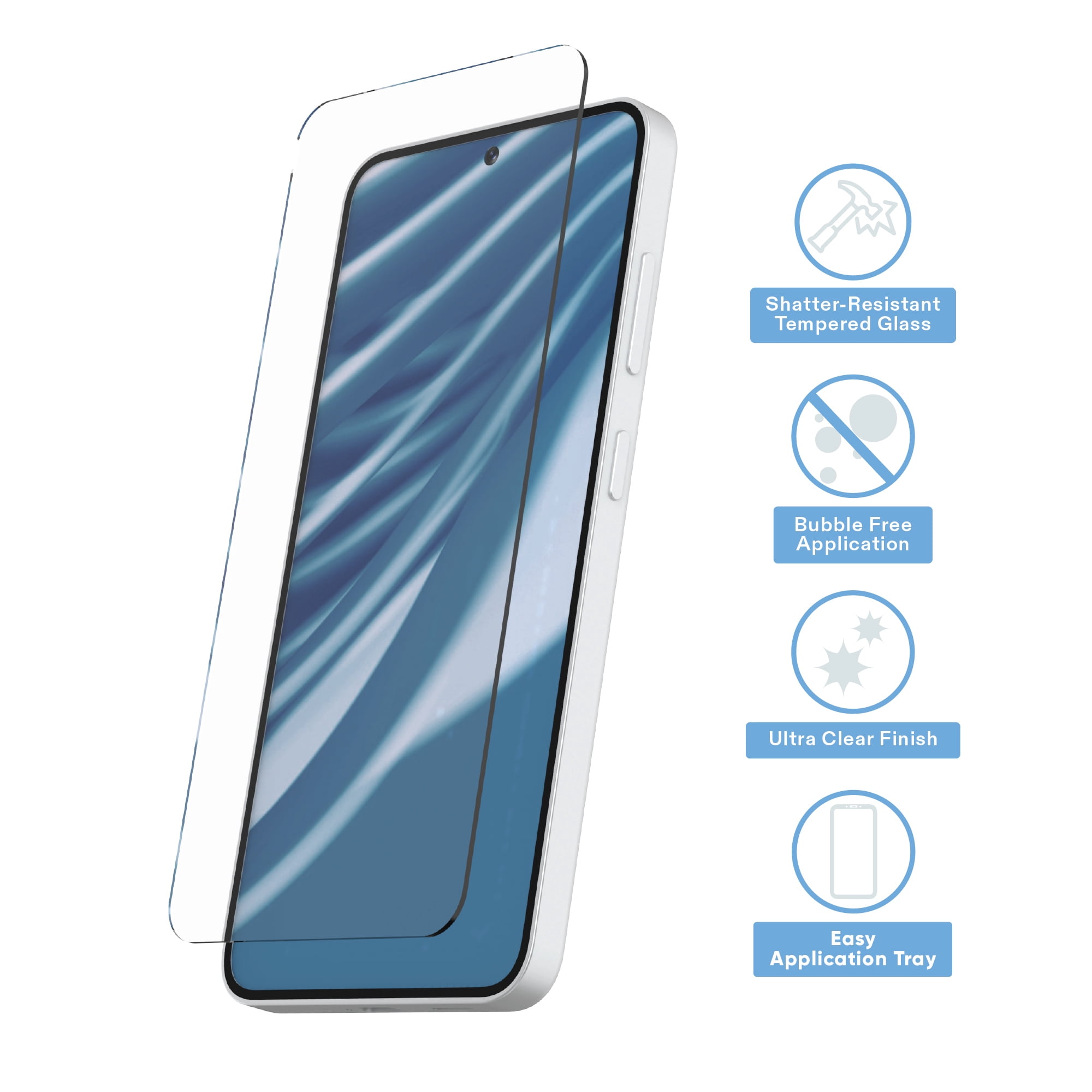 onn Glass Screen Protector with Easy Application Tray for Samsung Galaxy S24 FE
