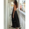 thumbnail image 5 of Women's Solid Color Spaghetti Strap Backless Sleeveless Summer Fashion Dress, 5 of 8