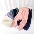 thumbnail image 4 of LYMAYTER Boys Girls Sweat Pants for Kids Baby Solid Color Trousers Toddler Elastic Waist Jogging Pants for 3-10 Years, 4 of 9