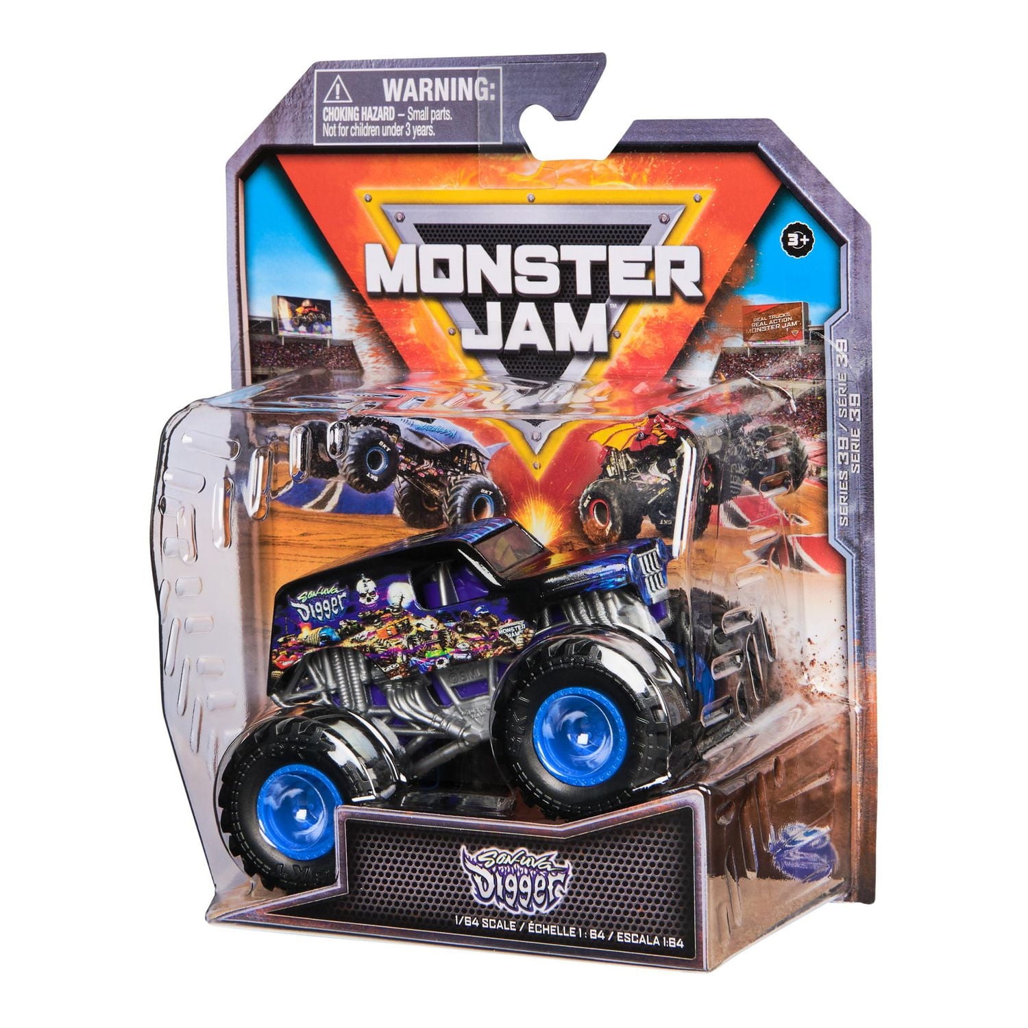 Monster Jam, Official Son-uva Digger Monster Truck, Die-Cast Vehicle, 1:64 Scale, Kids Toys for Boys Ages 3 and up