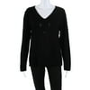 Pre-owned|Escada Womens Rhinestone V Neck Sweater Black Wool Size EU 40