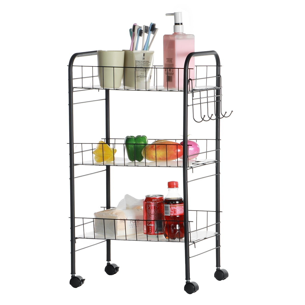 Table Storage Basket Shelf Organiser Bathroom/Kitchen Rack& Pen holder Rose Gold 