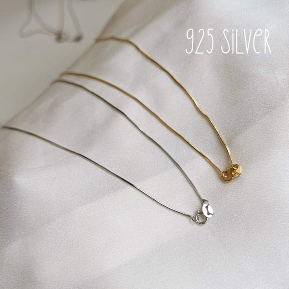 Dainty Minimal Snake Chain Choker Necklace, S925 Sterling Silver or Titanium Steel - Shanali Jewelry