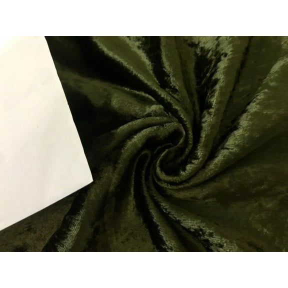 100% Crushed Velvet Fabric 54" wide GREEN X BLACK [15551]
