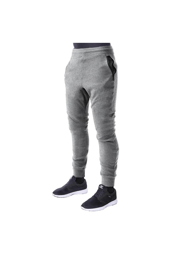 Mens Zip Jogger Athletic Fleece Zipper Pocket Tappered Gym Workout Running Long Pants