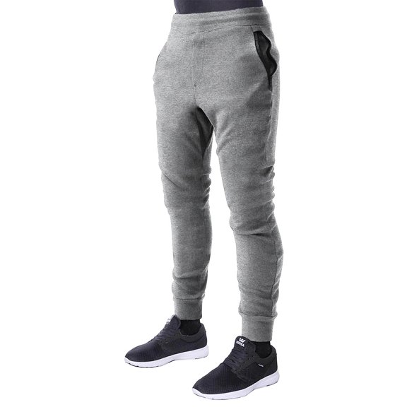 Ma Croix Mens Zip Jogger Athletic Fleece Zipper Pocket Tappered Gym Workout Running Long Pants