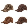 thumbnail image 3 of Leopard Print Baseball Cap Adjustable Back Women Girls Cotton Hat Matching Hoop Earrings, 3 of 5