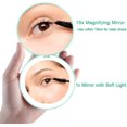 thumbnail image 2 of Compact Mirror, Lighted Travel Makeup Mirror with 1X/10X Magnifying Double Sided Dimmable Portable Pocket Mirror for Handbag and Pocket,Foldable Compact Mirror 3.5"L x 0.7"W, USB Charging (Green), 2 of 8